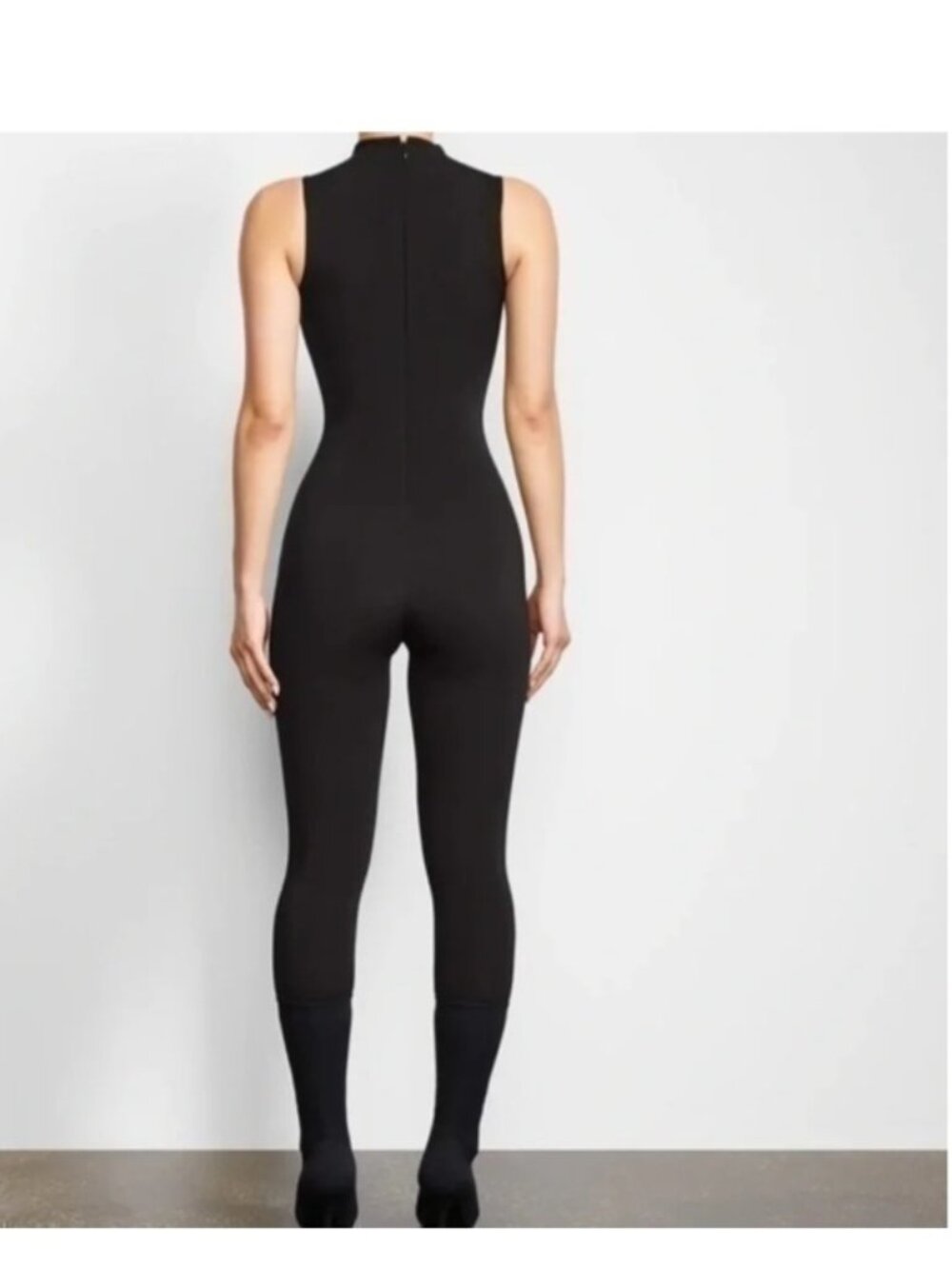 SKIMS ALL IN ONE MOCK NECK SLEEVELESS JUMPSUIT ONX SIZE LARGE STYLE# BS-BSF-0760 - Picture 3 of 16